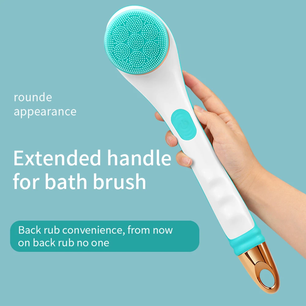 Spa Exfoliation Face Skin Care Machine 4 In 1 Electric Waterproof  Bath Shower Brush Rotating Scrubber Shower Brush Long Handle