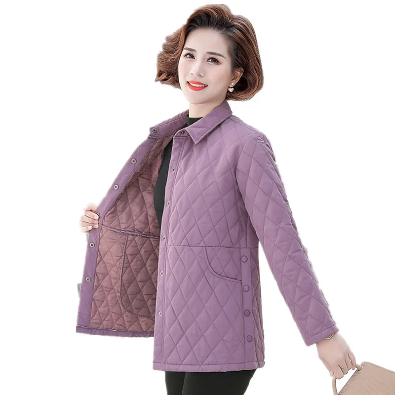 

New Autumn winter Warm Long-sleeved thin quilted jacket Parkas middle age women cotton-padded tops mother Cotton coat A310
