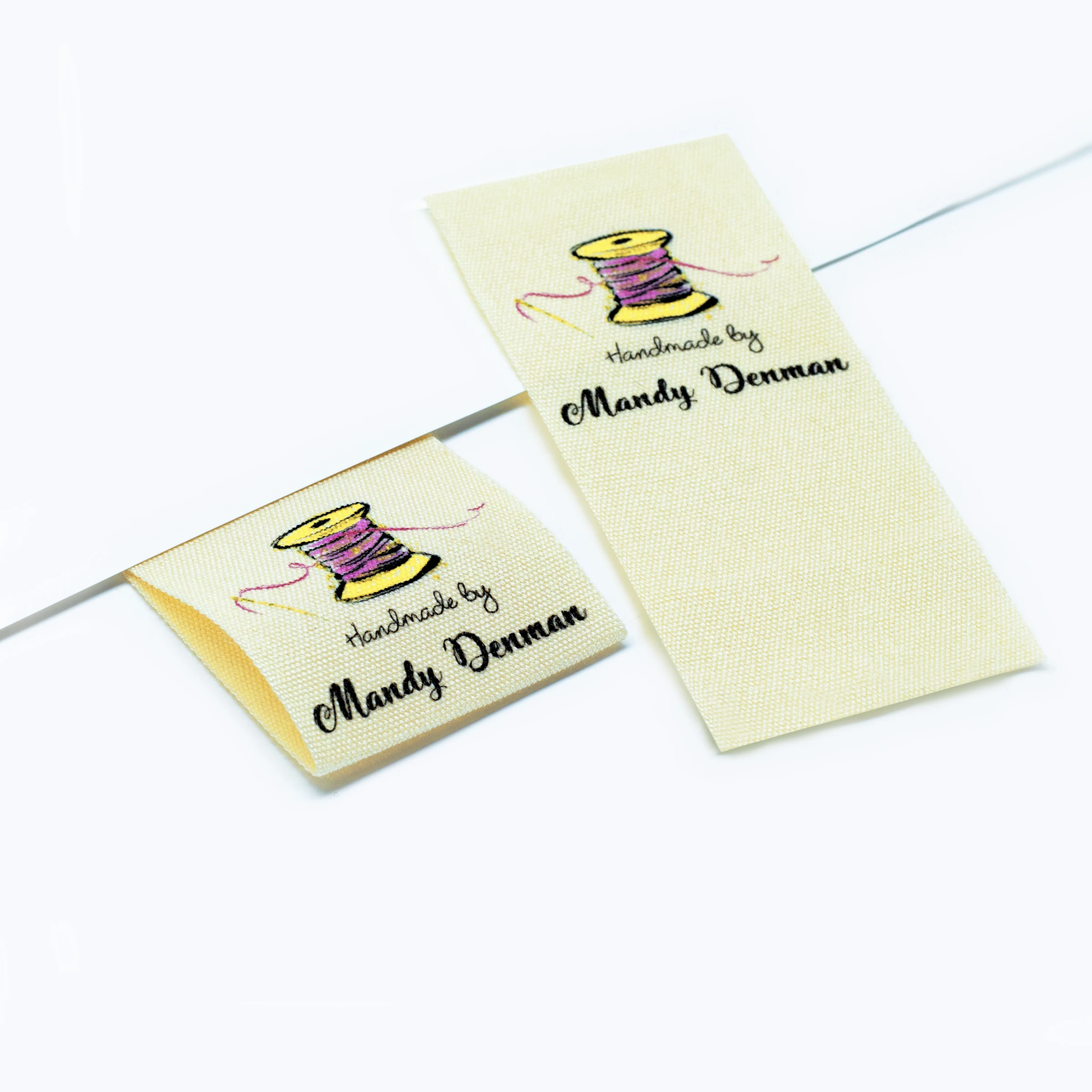 Sewing labels / Custom brand labels, Clothing Labels, Sewing Machine, Fabric 100% cotton,  Custom text (FR132)