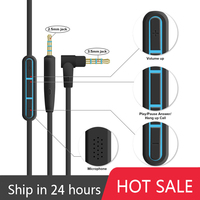 3.5mm To 2.5m Audio Cable For JBL E45BT E55BT E65BTNC S400BT Headphone Cable Replace Cords With Mic For IPhone Andriod