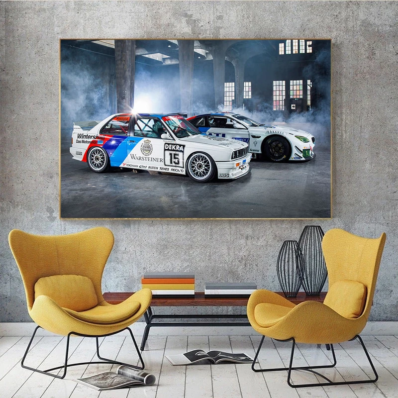 Modern Supercars Tuning M6 E30 Racing Car Canvas Paintings Picture Poster and Print Wall Art for Living Room Home Office Decor