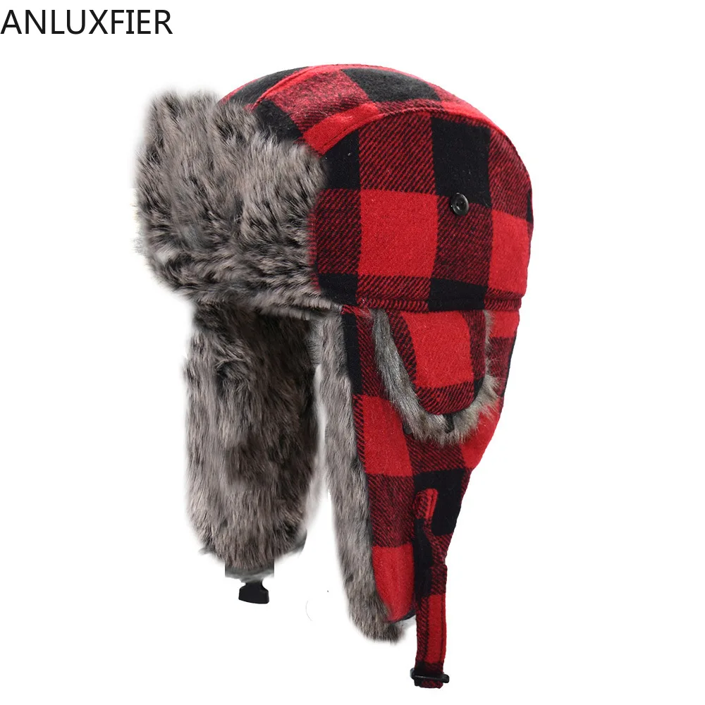Winter Bomber Hat Male Female Thicken Plus Velvet Warm Cap Men Women Outdoor Travel Cycling Ear Protection Leisure Hats H7174