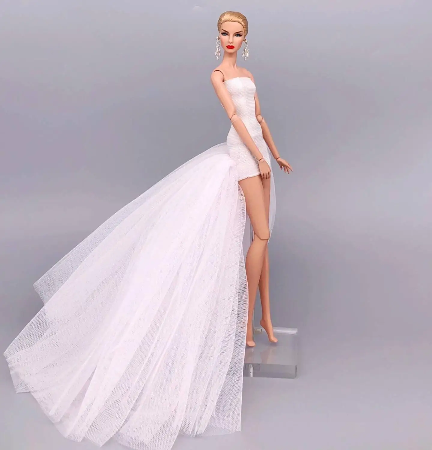 fashion for barbie elegant lady wedding dress for 30cm doll clothes princesa for bjd 1/6 dress long dress accessories