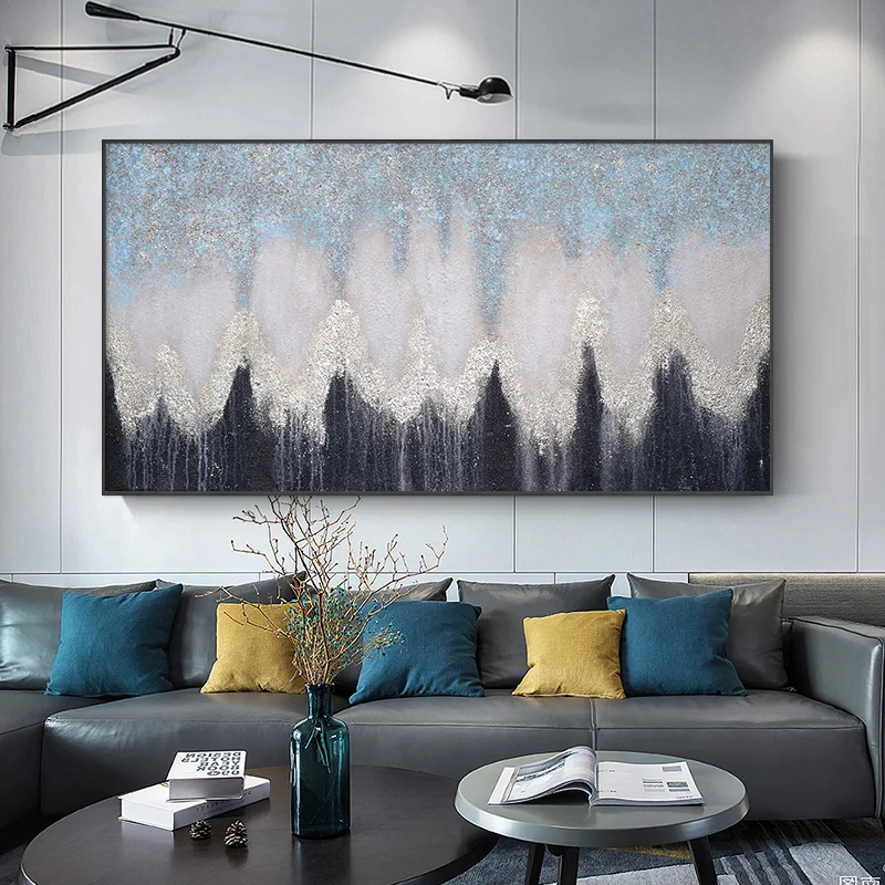 

Hand-painted Abstract Oil Painting Modern Minimalist Living Room Light Luxury Villa Substantial Decorative Painting Paintings Go