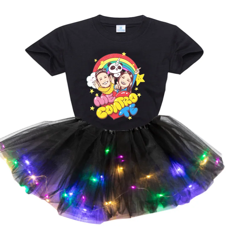 

girls clothing sets Princess little Girl Set 2020 Summer Birthday party dress 2pc Light Tutu Dress+t Shirt Costume Me ControTe