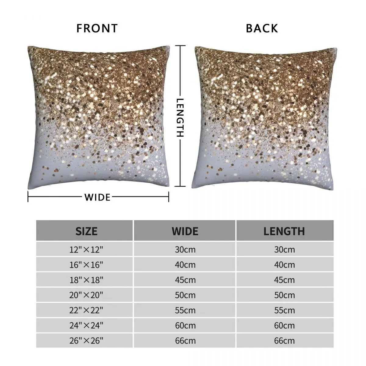 Sparkling Champagne Gold Glam Square Pillowcase Polyester Linen Velvet Creative Zip Decor Home Cushion Cover Wholesale