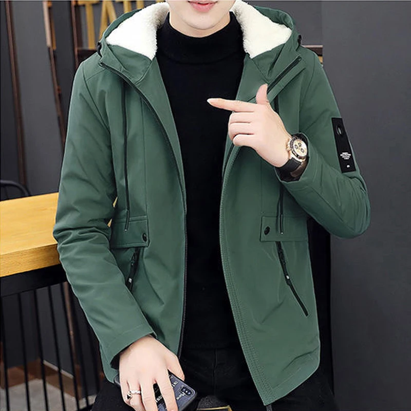 Plus Velvet Men Winter Clothing Male Trench Coat Parkas Windbreakers Raincoats Casual Loose Overcoat Masculine Jacket for Men