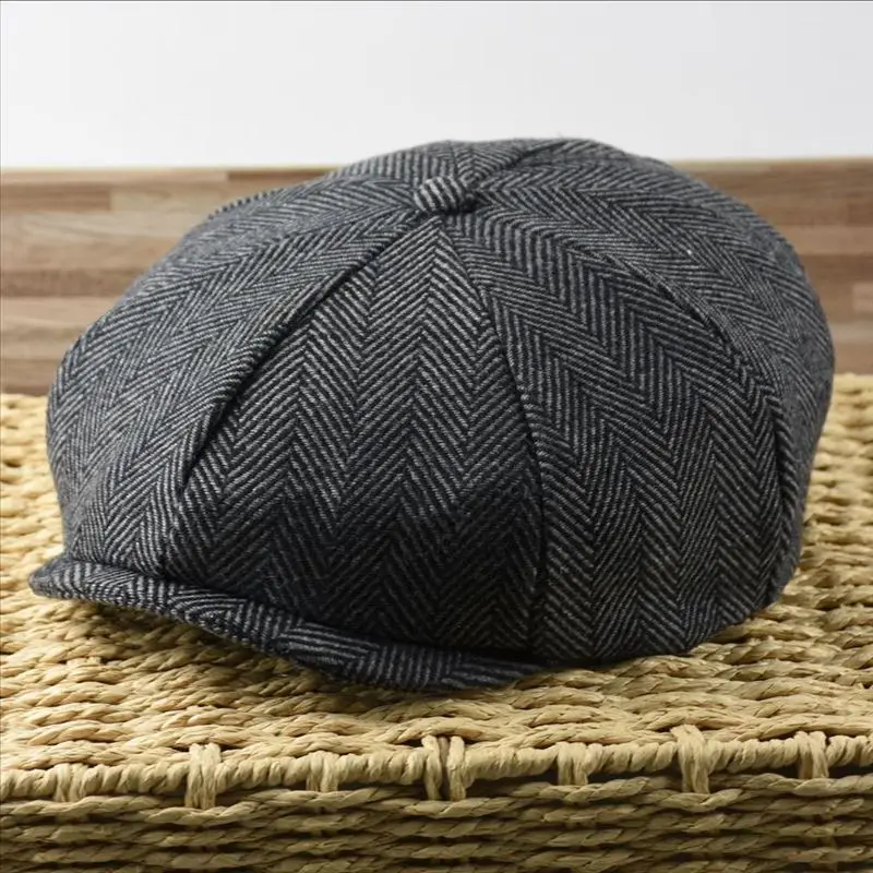 Male Plus Size Ivy Hat Big Head Man Spring Summer and Autumn Newsboy Cap Wool Beret Caps Winter Felt Flat Caps 55-58cm 59-61cm