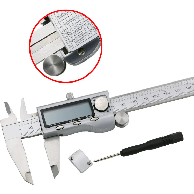 Imagem -03 - Digital Metal Cassete Vernier Paquímetro Digital Paquímetro Micrômetro Digital de Fibra de Carbono 0150 mm Aço Inoxidável
