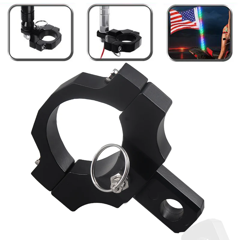 UTV Adjustable Flagpole Whip Lights Rollbar Cage Mounting Brackets Offroad Led Whip Light Bar Light Tube Mount for ATV UTV