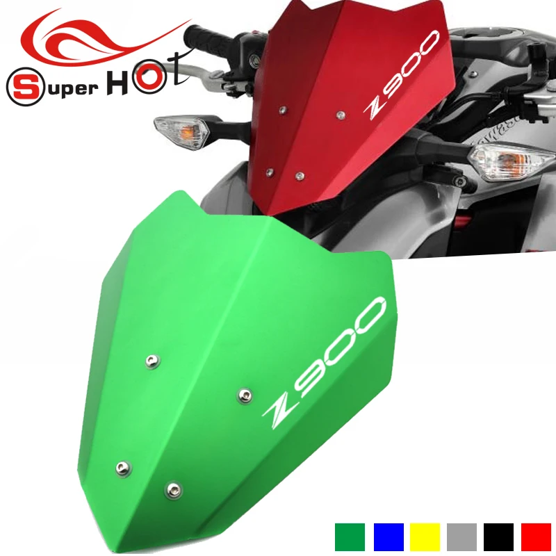 

For Kawasaki Z900 2017-2019 Motorcycle Windscreen Windshield Covers Screen Smoke Lens Motorbikes Deflector with Z900 logo