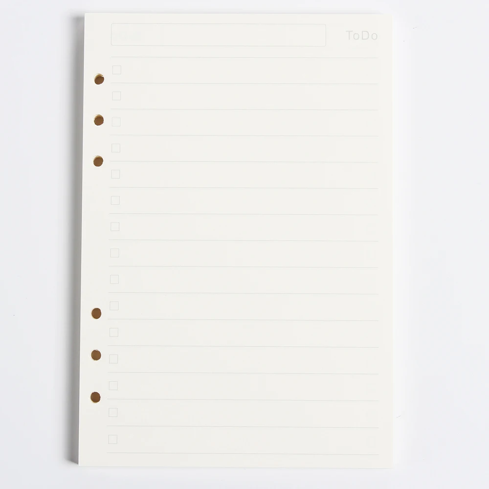 Diary 2025 Classic 6 Holes Binder Notebook Inner Paper Core/refilling Inner Papers:line,grid,dots,list,daily Weekly Monthly Plan