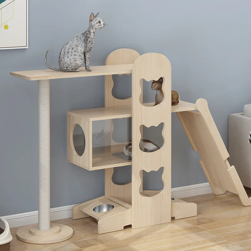 

Cat Climbing Frame Solid Space Capsule Wood Non-Covering Large Cat Vertical Cat Tree Cat Villa