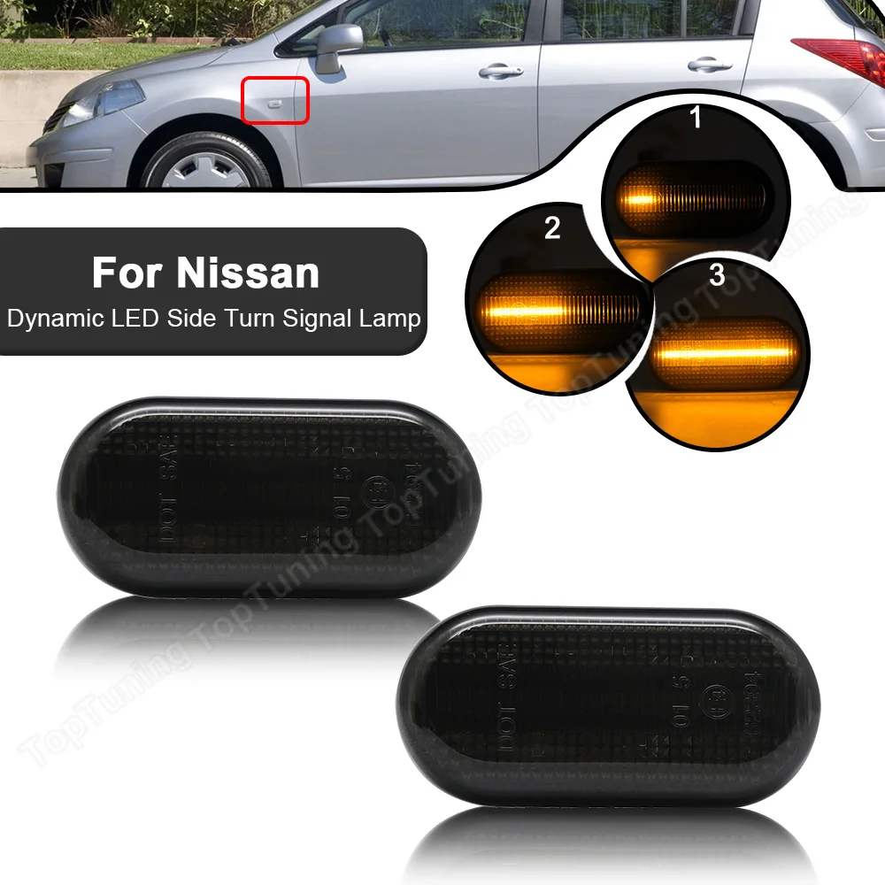 

2X LED Side Marker Indicator Light For Nissan Versa Quest Z33 350Z Qashqai Note I Cube Tiida C11 Navara D40 Turn Signal Lamp