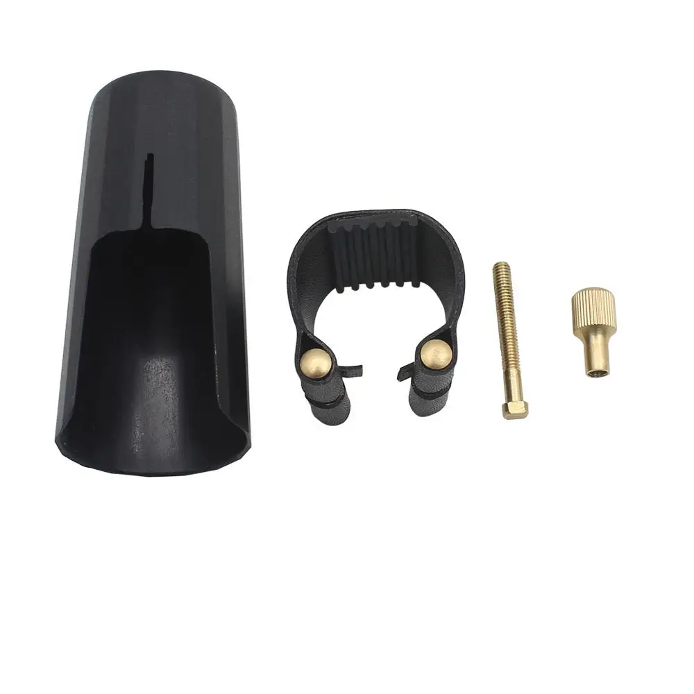 Artificial Leather Sax Saxophone Clarinet Bakelite Mouthpiece Clamp Clip Leather Ligature + Cap Musical Instrument Accessories