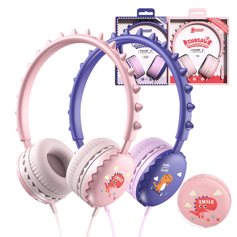 Wired Headphones for Children Dinosaur Headset with Microphone fone for Smartphone PC Girls Kids Birthday Gift Gamer Earphone