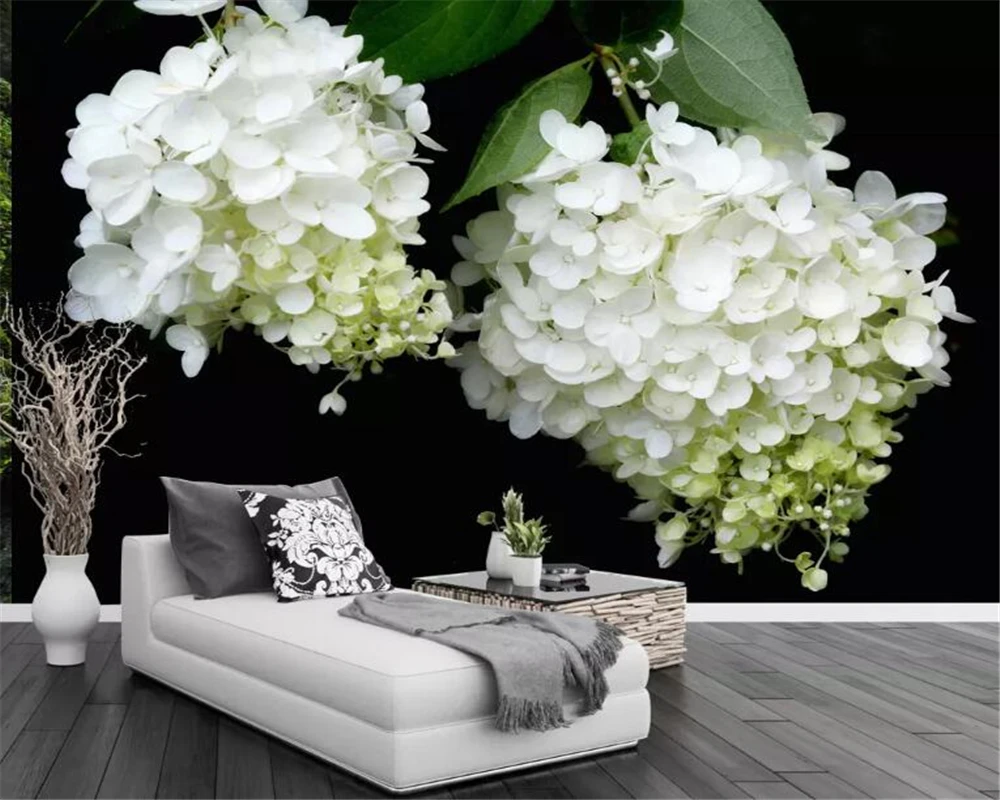 wellyu Custom large 3d wallpaper painting modern stylish white flower living room room home decoration background wallpaper