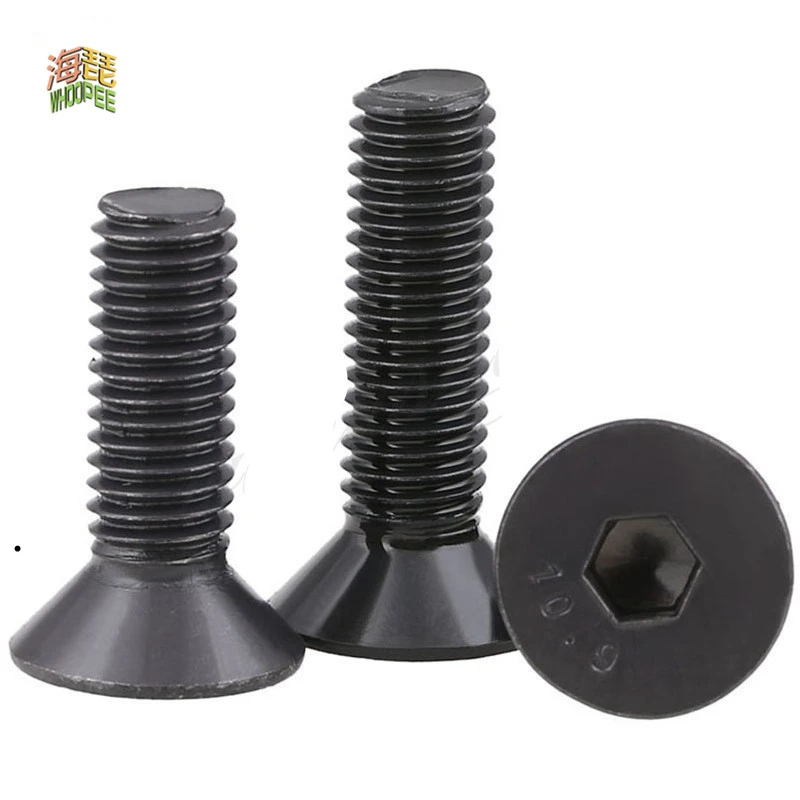 

M2 M2.5 M3 M4 M5 M6 M8 M10 Din7991 Carbon steel Bolt DIY Hexagon Hex Socket Flat Head Countersunk Screw Black Furniture screws