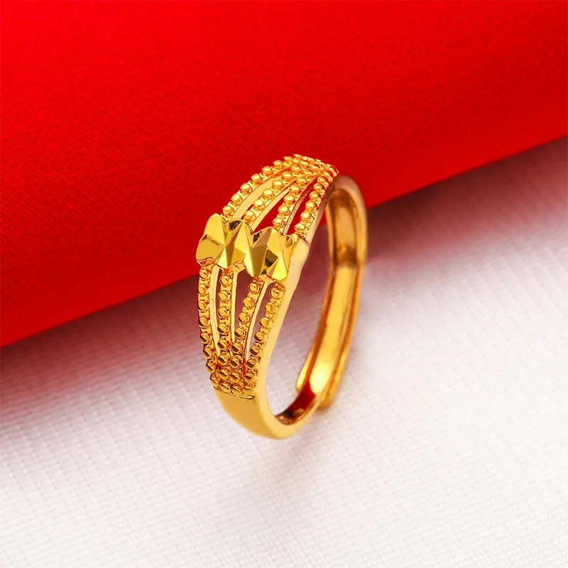 KISS&FLOWER Hollow Gold Resizable Rings for Women Female Birthday Wedding Party Christmas Mother Girlfriend Ladies Gifts RI60 - Image 6