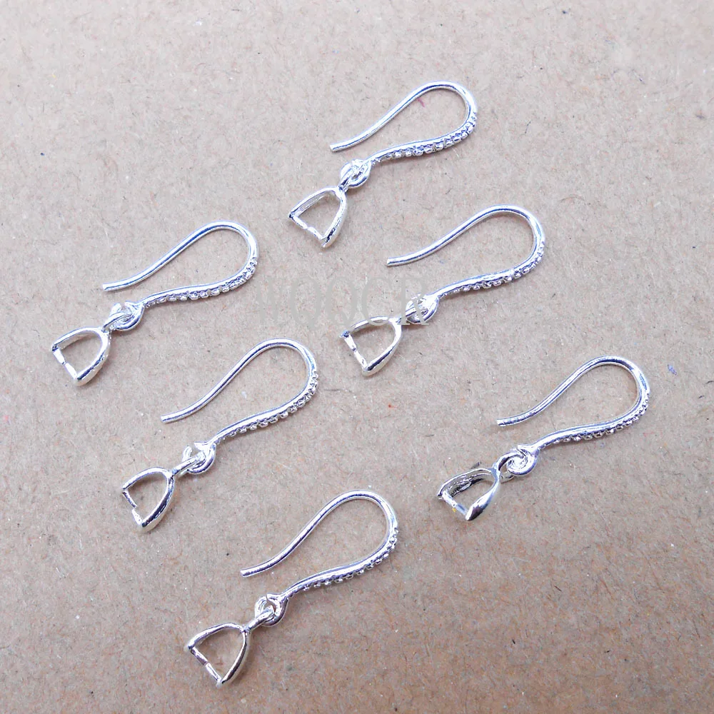 10PCS Genuine 925 Sterling Silver Frosted Women\'s Ear Hook Earrings Blank Base DIY Jewelry Making Result Accessory Accessories