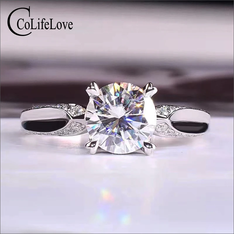 

CoLife Jewelry 100% Real Moissanite Ring for Daily Wear 1ct VVS1 Moissanite Silver Ring 925 Silver Moissanite Jewelry