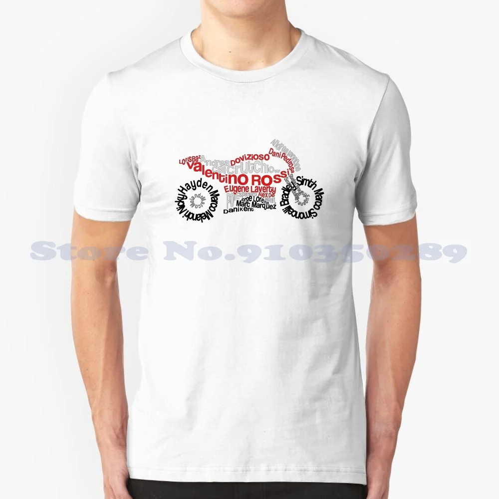 Typography Motorbike 100% Cotton T-Shirt Motorbike Typography Andrea Dovizioso Dani Pedrosa Andrea Iannone Bradley Smith Marco