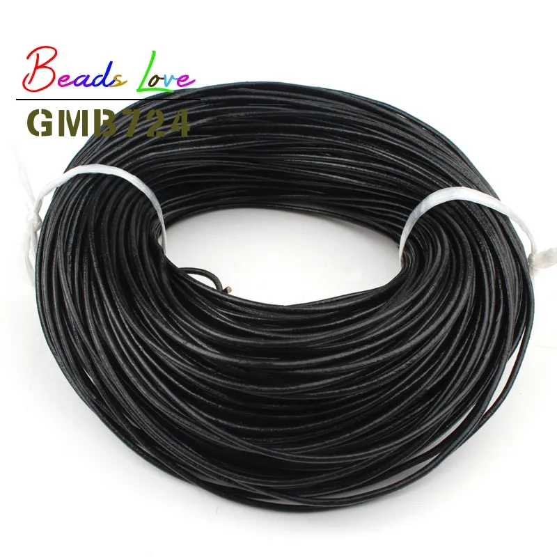1/1,5/2/2,5/3mm 5M Echte Echtes Leder Schnur Runde Seil String Für handgemachte DIY Armband Halskette Schmuck Machen Handwerk Zubehör
