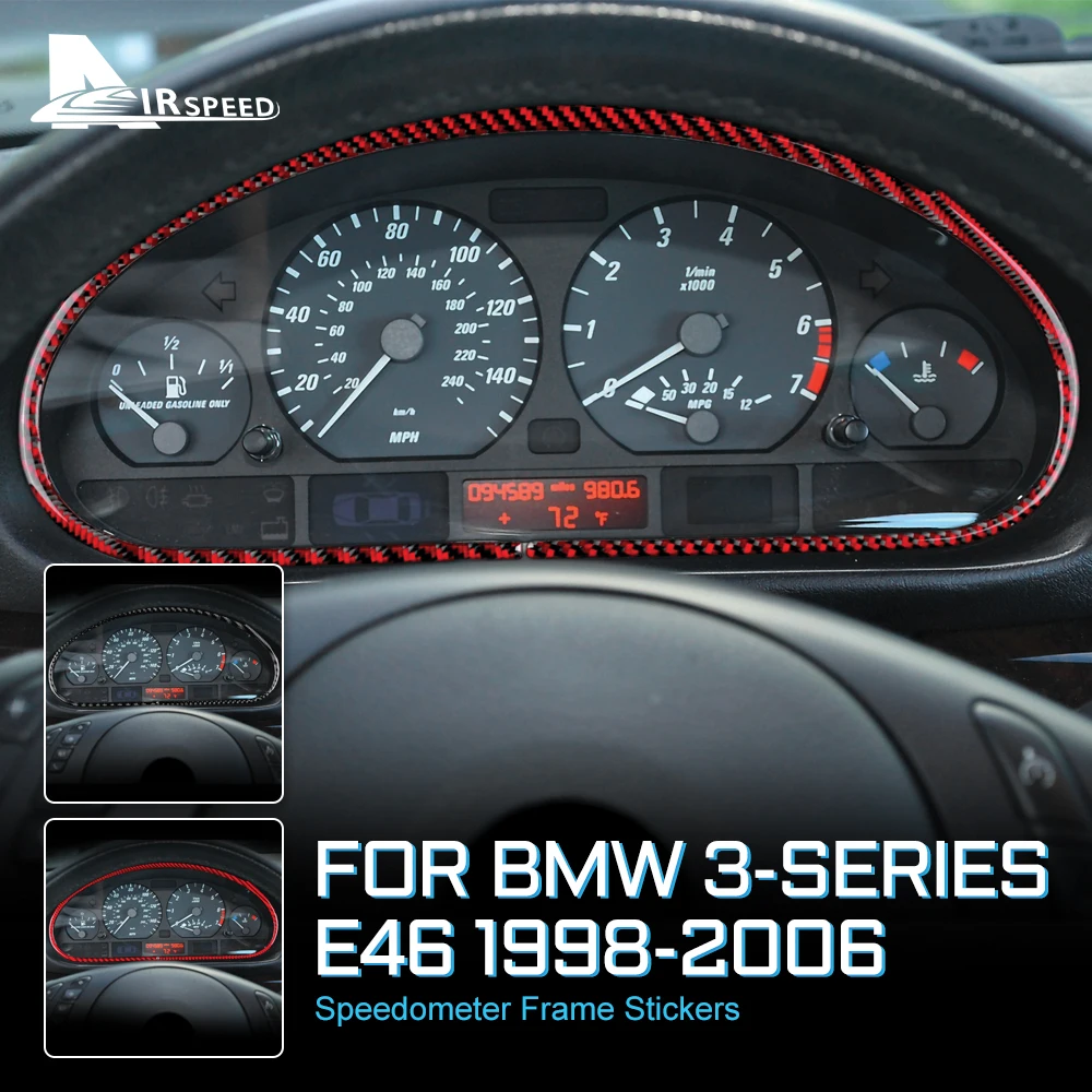 For BMW E46 3 Series 1998 1999 2000 2001 2002 2003 2004 2005 2006 Speedometer Frame Real Carbon Fiber Car Accessories Stickers