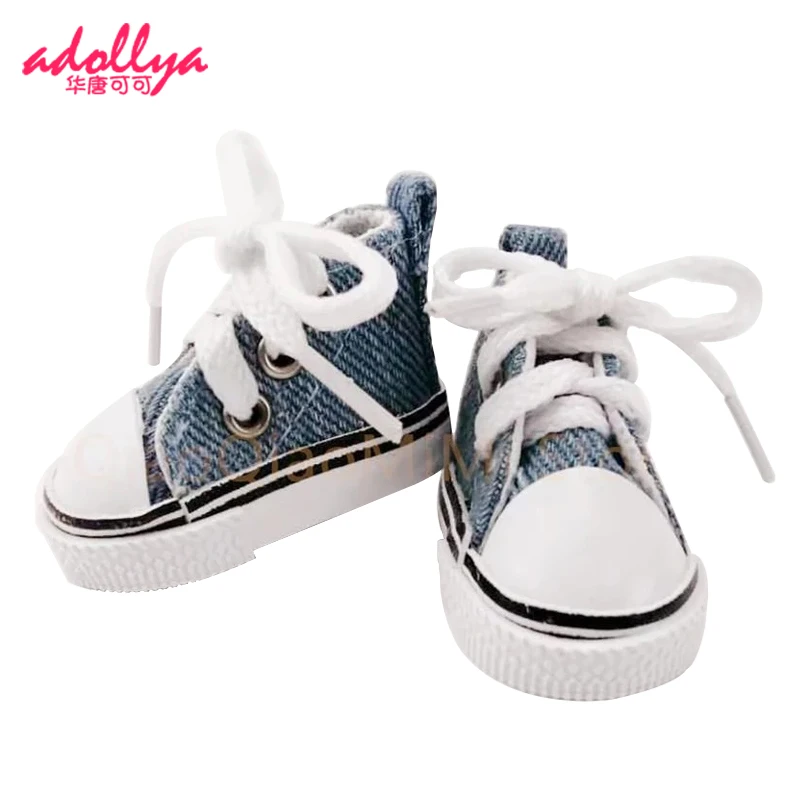 Adollya BJD Doll Accessories 5cm Shoes High Top Canvas Sneakers Fashion Casual Shoes for Doll BJD Suitable for 1/6 Dolls