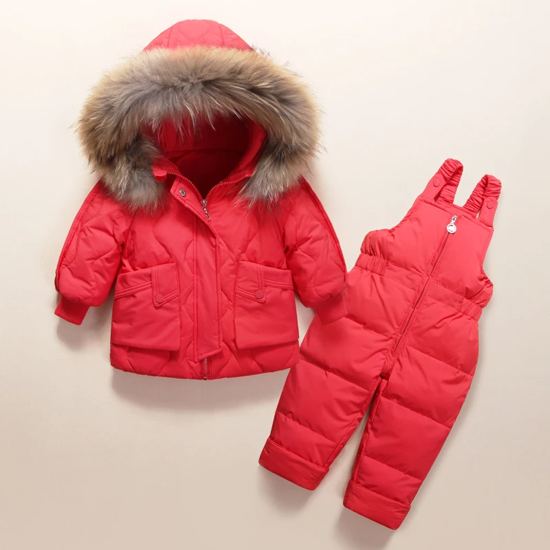 Russia Winter Children\'s Clothing Sets for Girls Warm Clothes New Year\'s Eve Boys Parka Kids Jackets Coat Down Snowsuit