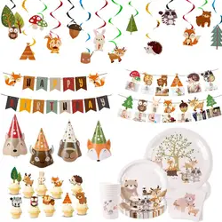 Starpot Woodland Animal Party Safari Jungle decorazioni per feste fai-da-te decorazioni per feste di compleanno bambini Woodland Party a tema Baby Shower