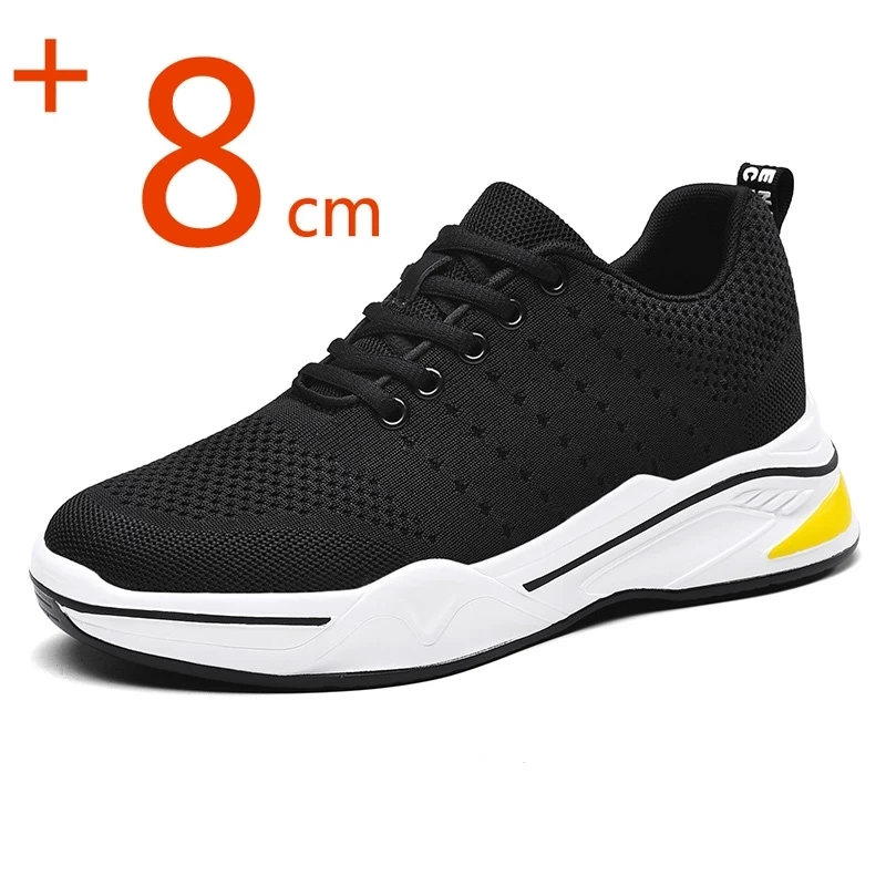 FUQIAO Men Heightening Shoes Elevator Shoes Height Increase Shoes for Men Casual Height Shoes Insole 6CM Black Gray Shoes