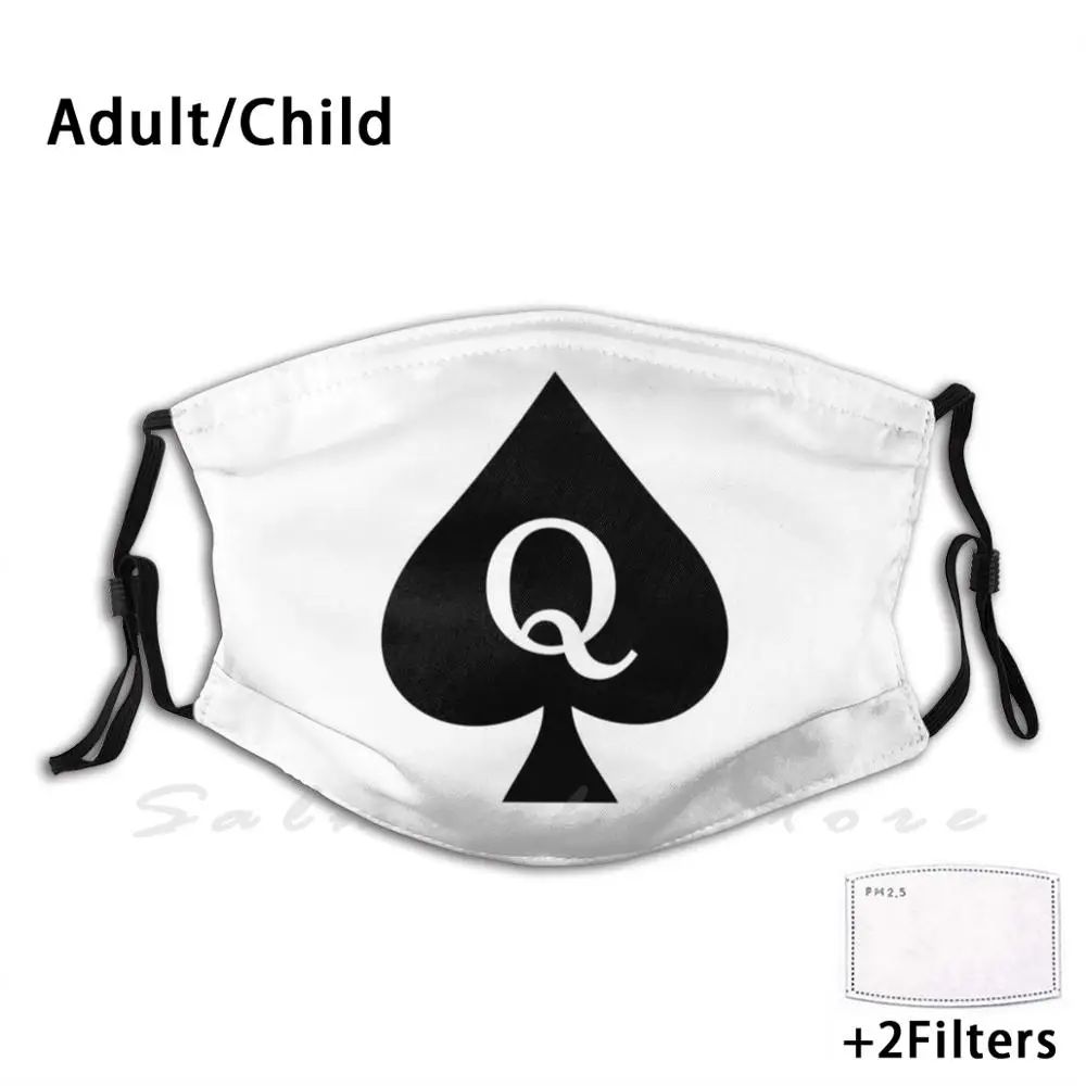 Queen Of Spades ( White ) Adult Kids Anti Dust Filter Diy Mask Cuckold Hotwife Cuck Queen Of Spades Cuckqueen Swinger Bull Hot