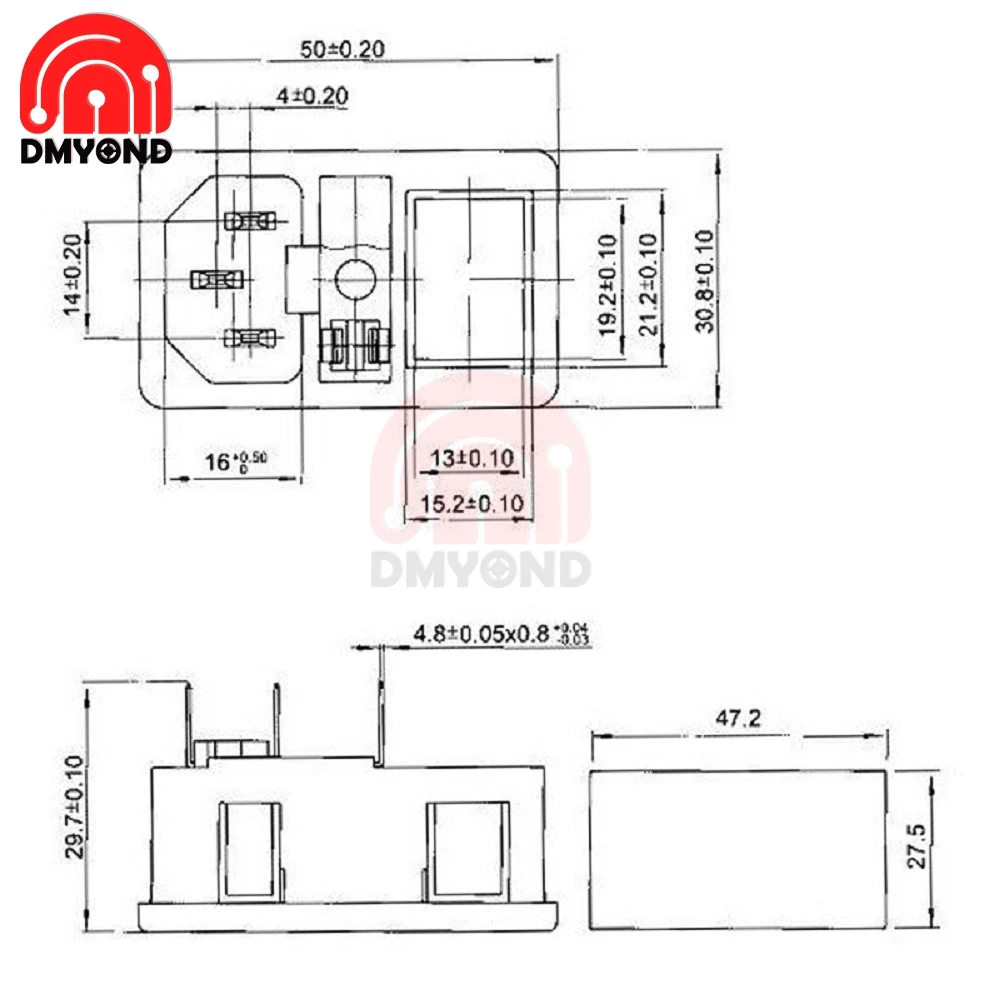 1PCS AC-013A Male Female AC-02A Snap-on AC Power Socket 2 Holes 15A 125V Core  AC-01 AC-04 AC-01A 10A 250V Iron Core Interface - Image 6