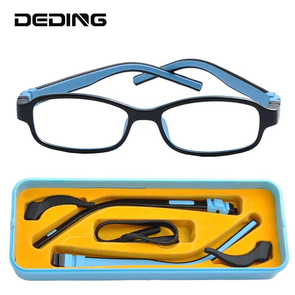 9-12 Years Screwless Eyeglasses Frame Boys Girls TR90 & Silicon Eyewear Ultralight 13G High Flex Glasses 47mm-17mm-130mm w/case