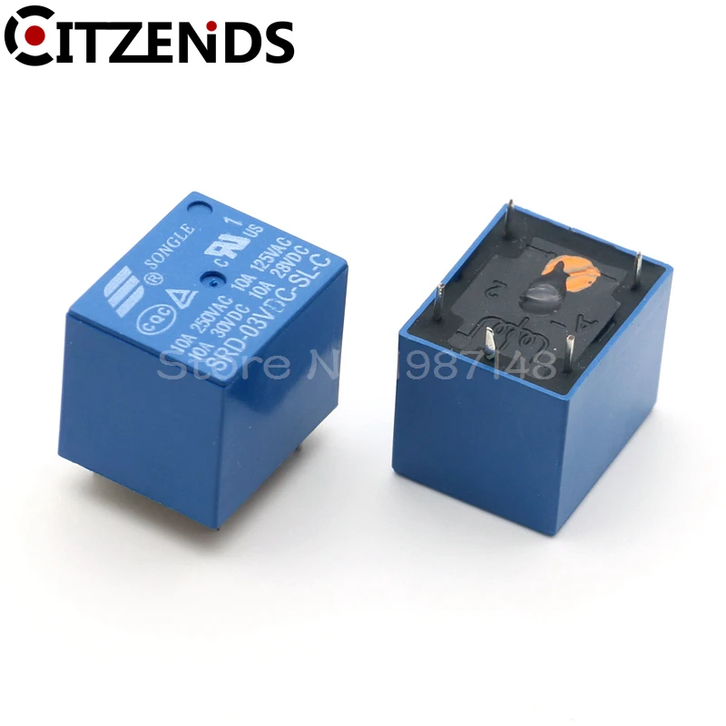 100Pcs/lot Relays SRD-03VDC-SL-C SRD-05VDC-SL-C SRD-06VDC-SL-C SRD-09VDC-SL-C 3V 5V 6V 9V 10A 250VAC 5PIN T73 Mini Power Relay