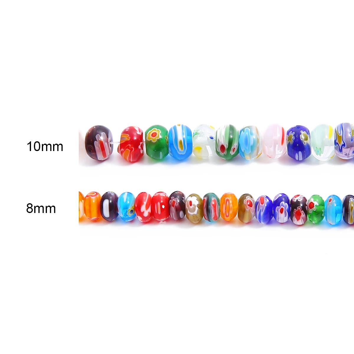 Oval Mixed-color Millefiori Glass Lampwork Loose Crafts Beads for Making DIY Bracelet Necklace Earrings Jewelry Accessories