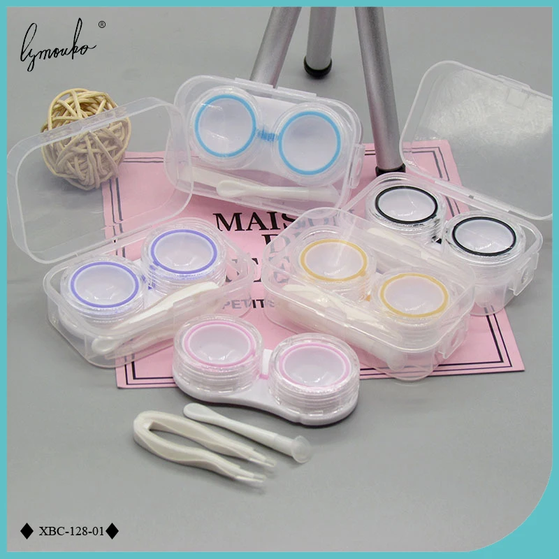 Hotting Sale ABS Multicolor Transparent Portable Contact Lens Case for Women Travel Mini Kit Holder Lenses Box