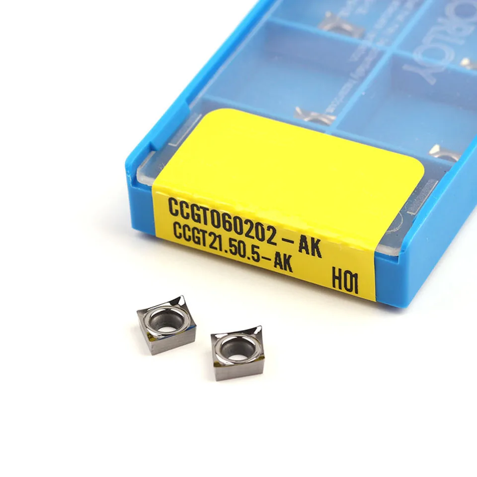 CCGT060202 AK H01 CCGT060204 AK H01 CCGT060208 AK H01 알루미늄 선삭 공구 초경 인서트 밀링 인서트 cnc 선반 공구