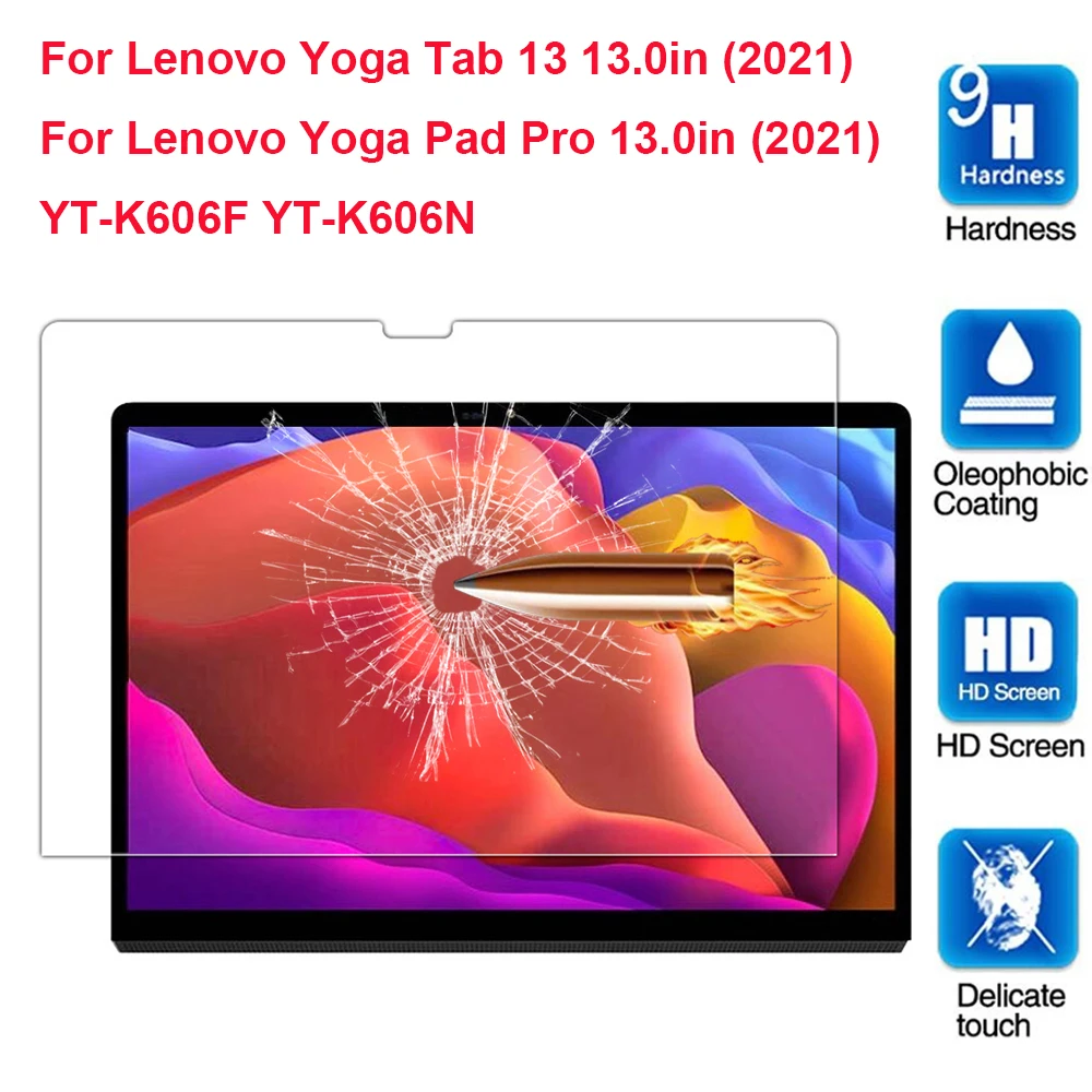 Закаленное стекло 9H для Lenovo Yoga Pad Pro, 13 дюймов, YT-K606F 2021, Yoga Tab, 13 планшетов, Защитная пленка для экрана планшета