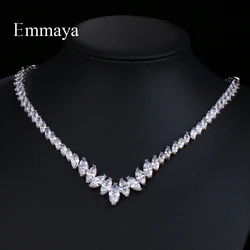 EMMAYA Ladies Nobler Vintage Jewelry Necklace Bridal Wedding Engagement Simplicity Charming Crystal Pendant Gift For Friends