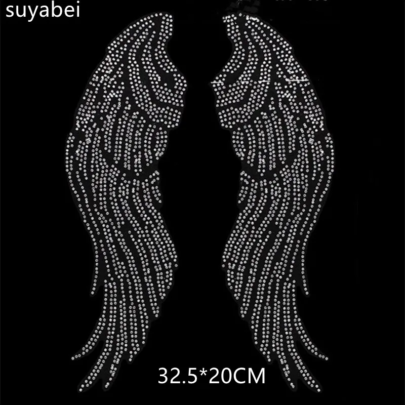 

Big Wing Rhinestone Applique Iron On Rhinestone Transfer iron on applique patches hot fix rhinestone transfer motifs