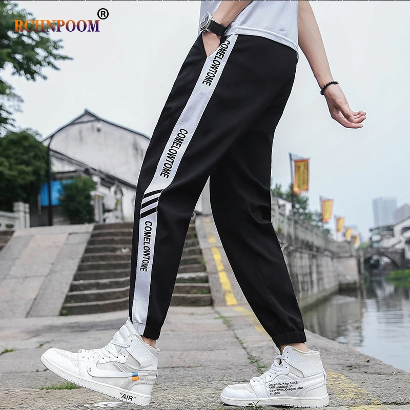 

Men Pants Joggers Sweatpants Spring Fashion Fitness Clothing Men Summer New Casual Breathable Ice Silk Elasticity Trousers