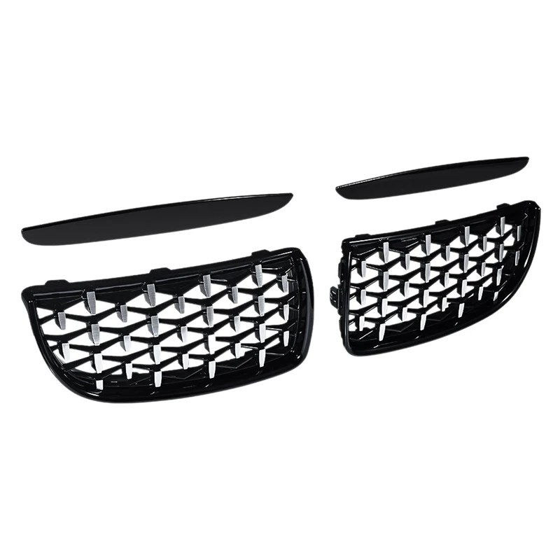 Gloss Black&Chrome Diamond Meteor Latest Style Grille for -BMW 3 Series E90 E91 325I 328I 335I Pre-LCI 2005-2008