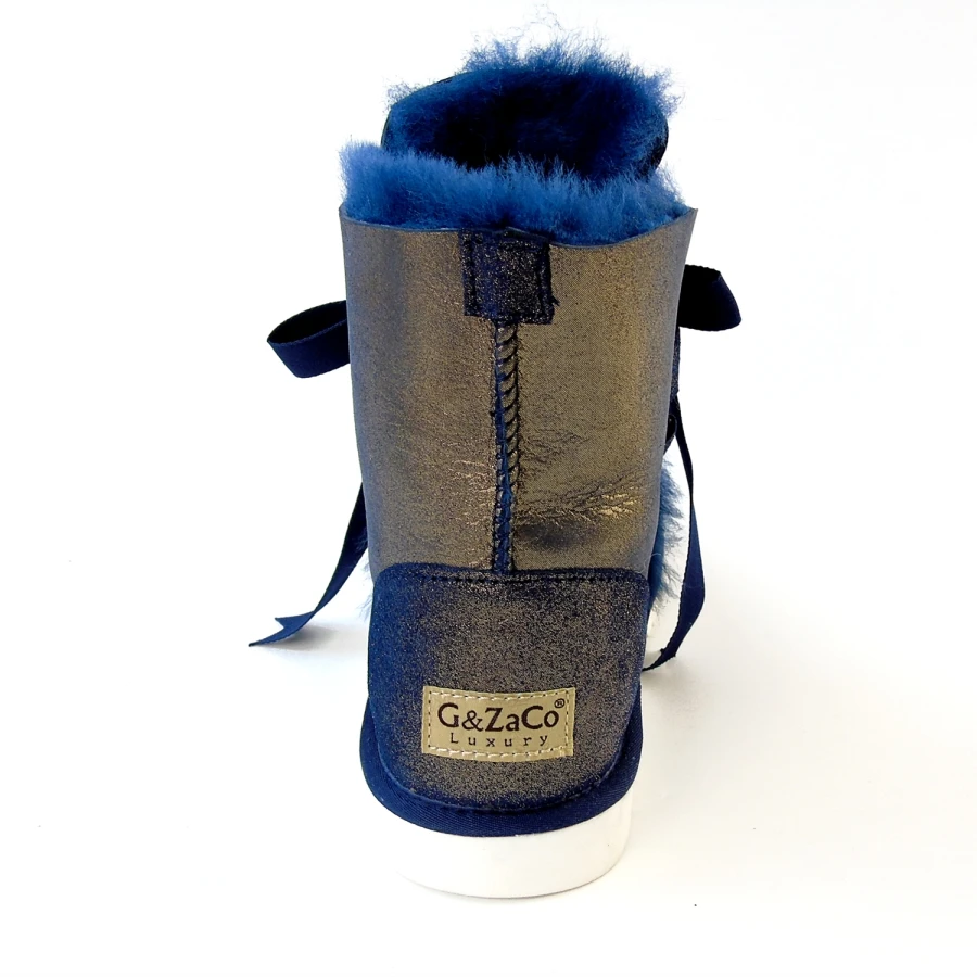 G&Zaco Luxury Sheepskin Snow Boots Women Genuine Leather Short  Strap Sweet  Ankle Boots Winter Wool Sheep Fur Boots