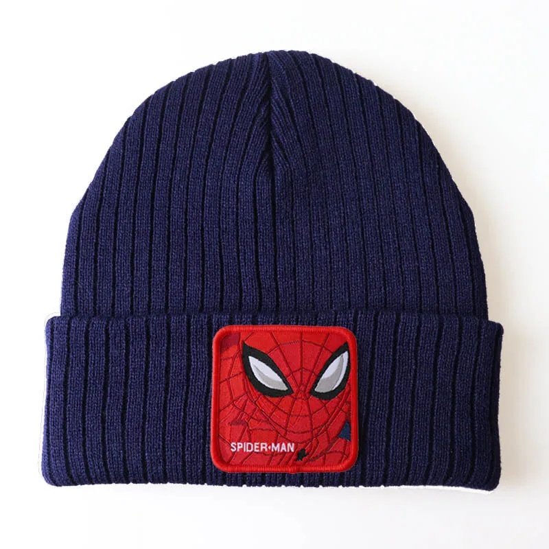 Sombrero de punto bordado de dibujos animados de Iron Man Venom para niños, gorro de lana cálido, regalos de Navidad para niños, Otoño e Invierno