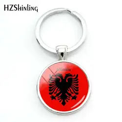 2018 Fashion Albania Flag Keyrings For a Woman French Flag Glass Dome Keyring Guatemala Glass Cabochon Keyring