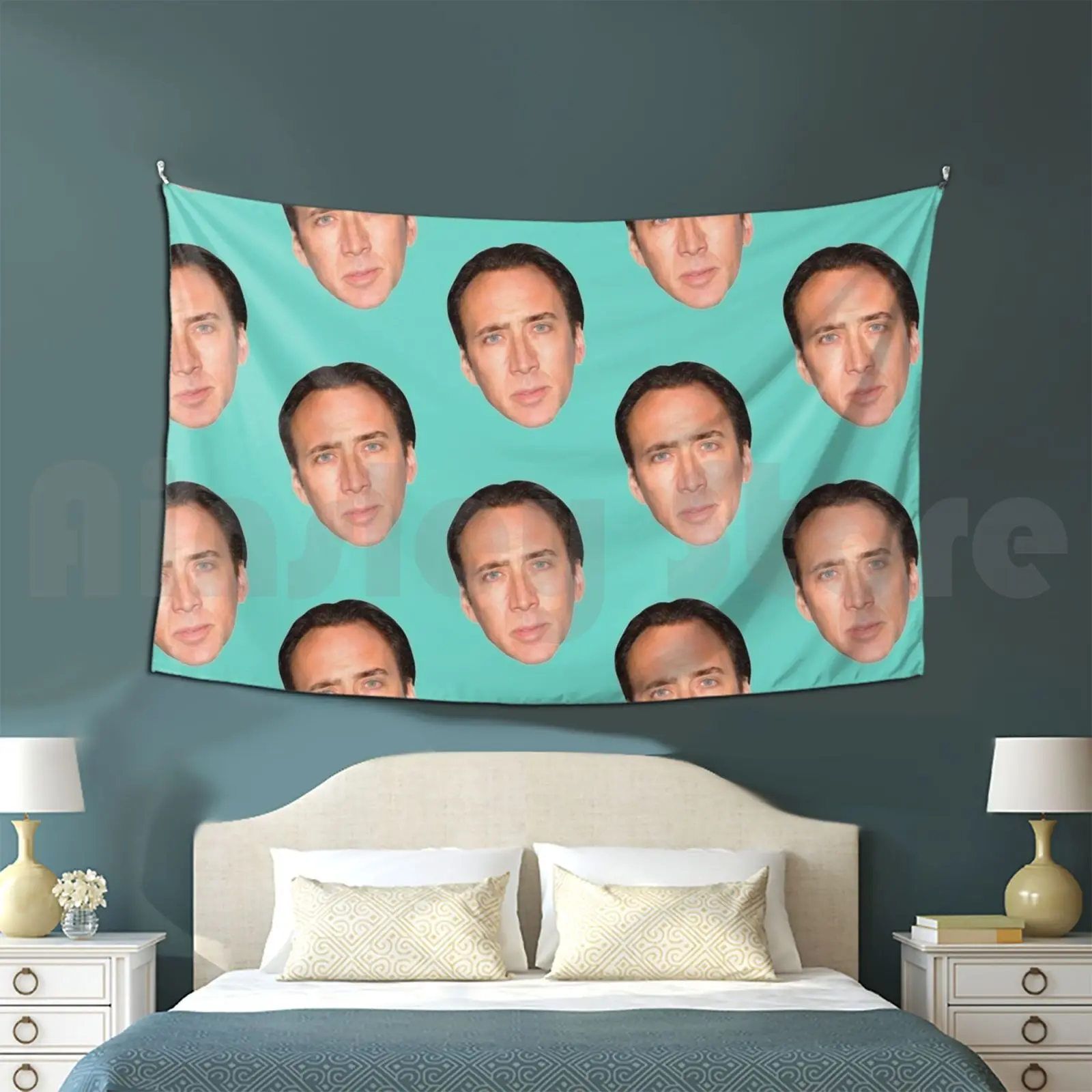 

Nicolas Cage Head Tapestry Background Wall Hanging Nicolas Nic Nick Cage Meme Head