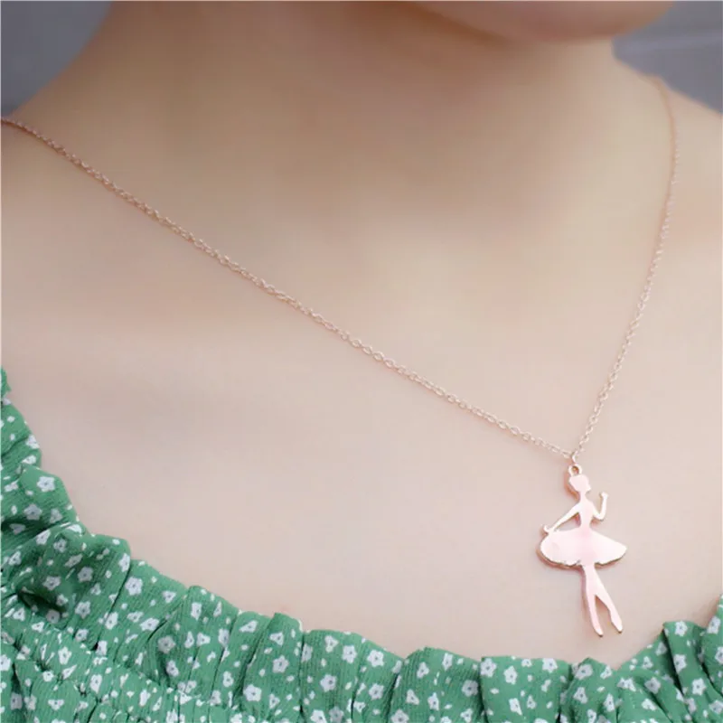 

Korean Version Of Sweet Fashion Paris Dancer Dancing Girl Little Skirt Pendant Necklace, As A Gift To Friends