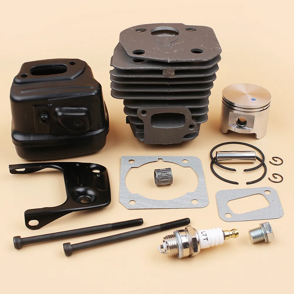 실린더 피스톤 배기 머플러 볼트 모터 세트, Husqvarna 353 340 346 346XP 350 351 345 체인톱 엔진 재건 키트, 45mm